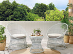 Bistro Set inkl. Kissen MESYNA Polyrattan Weiss