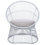 Bistro Set inkl. Kissen MESYNA Polyrattan Weiss