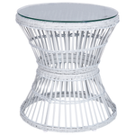 Bistro Set inkl. Kissen MESYNA Polyrattan Weiss
