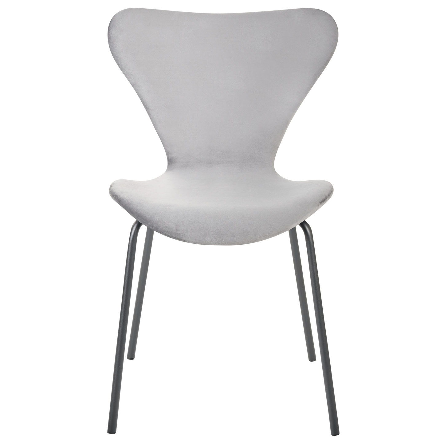 Esszimmerstuhl 2er Set BOONVILLE Samtstoff Hellgrau