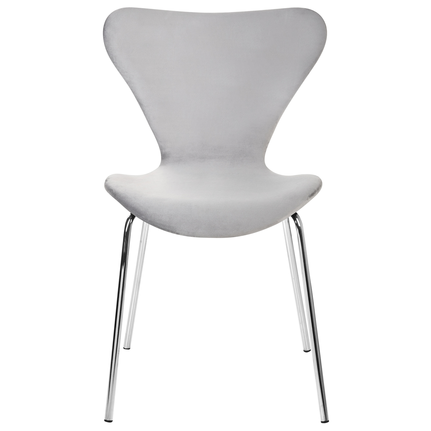 Esszimmerstuhl Samtstoff hellgrau / silber 2er Set BOONVILLE