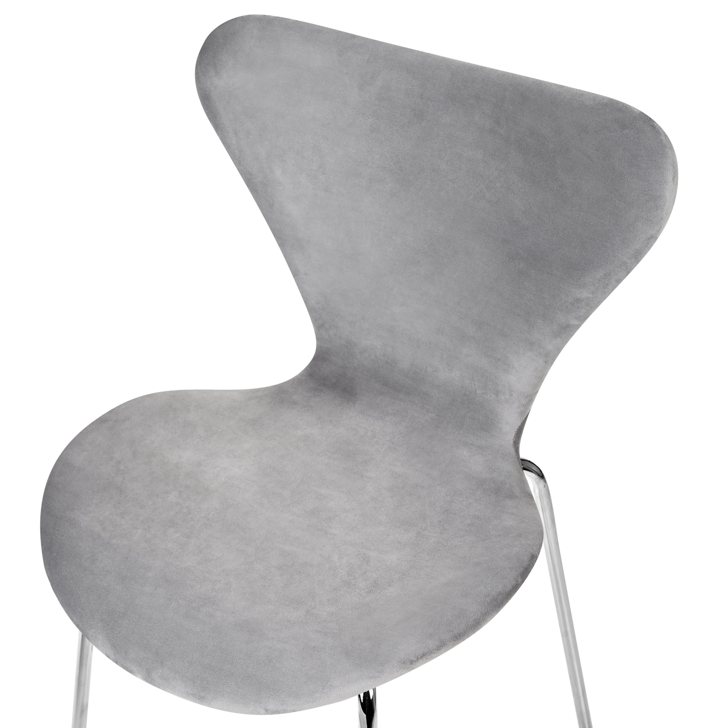 Esszimmerstuhl Samtstoff hellgrau / silber 2er Set BOONVILLE