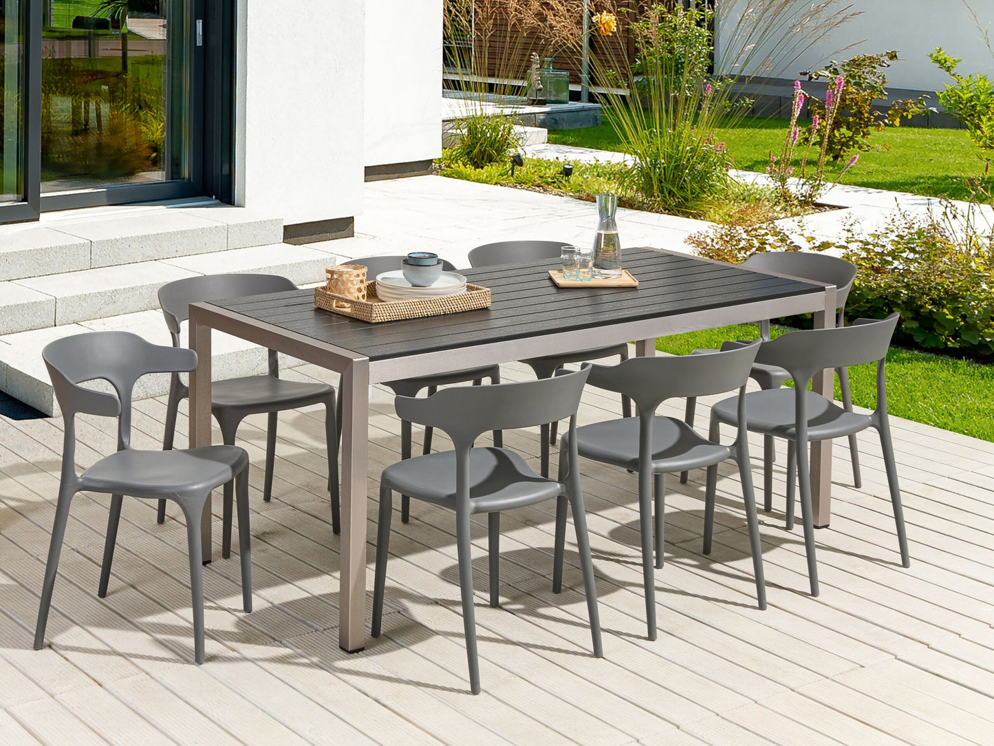 Esszimmerstuhl 8er Set GUBBIO Grau