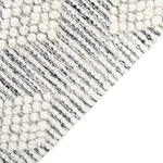 Teppich Wolle grau / weiss 160 x 230 cm geometrisches Muster Kurzflor SAVUR