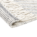 Teppich Wolle grau / weiss 160 x 230 cm geometrisches Muster Kurzflor SAVUR