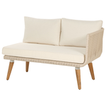 Garten Ecksofa mit Tisch 5-Sitzer ALCAMO linksseitig Akazienholz Beige
