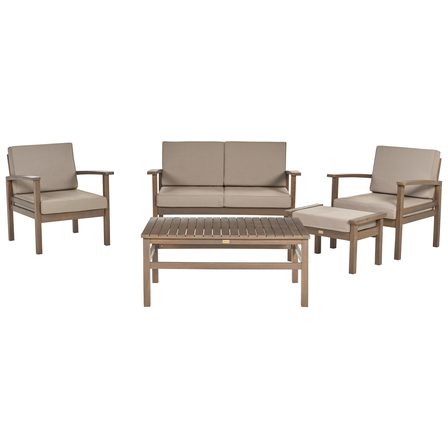 Lounge Set mit Tisch 4-Sitzer MANILA Akazienholz Dunkelbraun