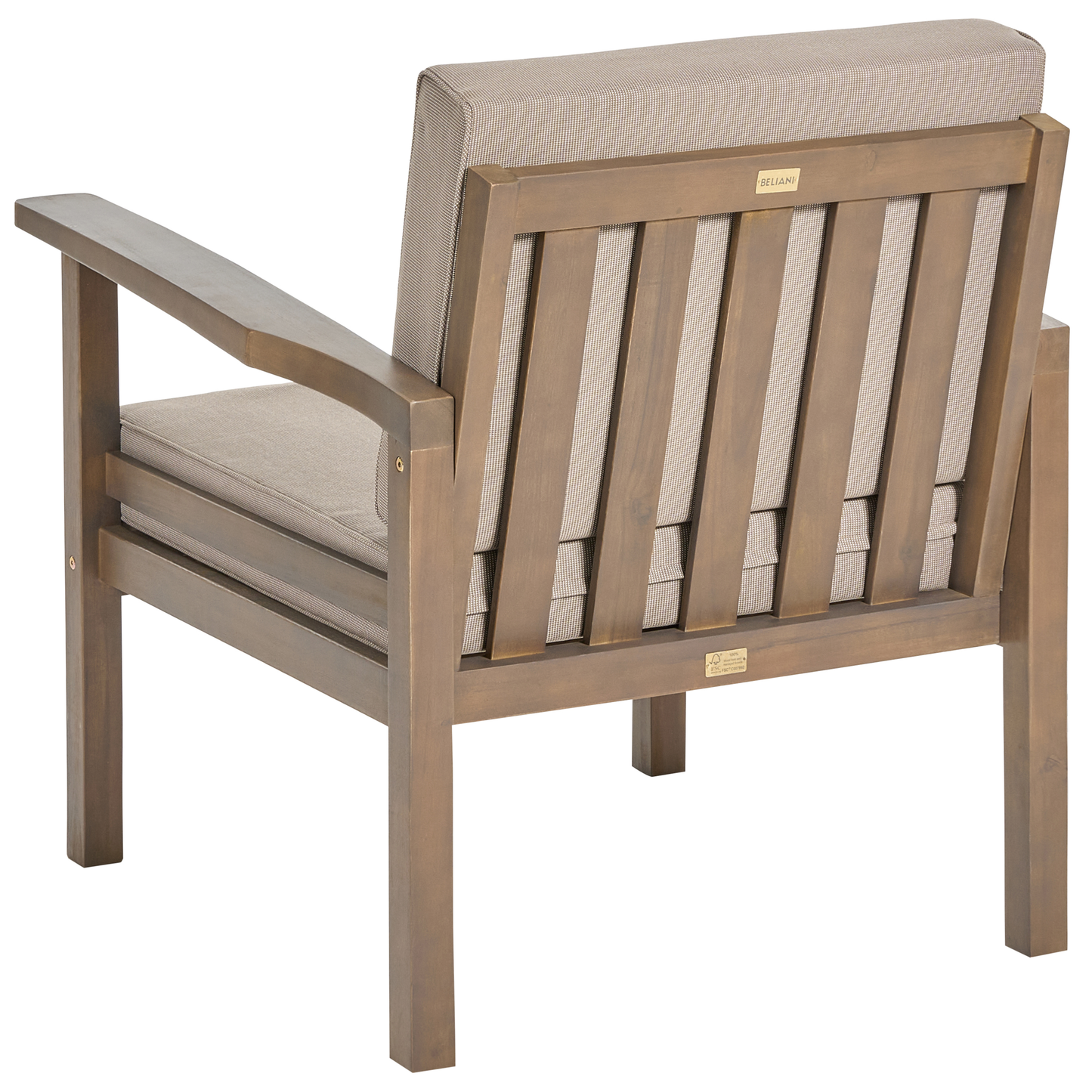 Lounge Set mit Tisch 4-Sitzer MANILA zertifiziertes Akazienholz Dunkelbraun