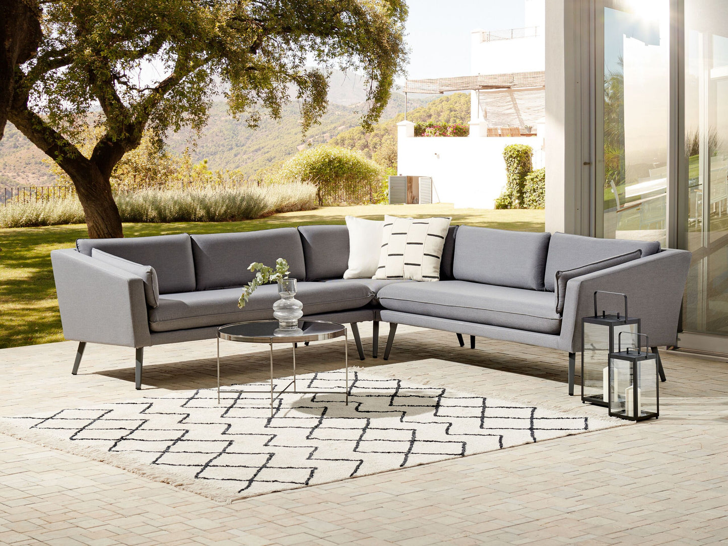 Garten Ecksofa 5-Sitzer LORETELLO Grau