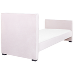 Polsterbett Samtstoff pastellrosa Lattenrost 90 x 200 cm TEENIE