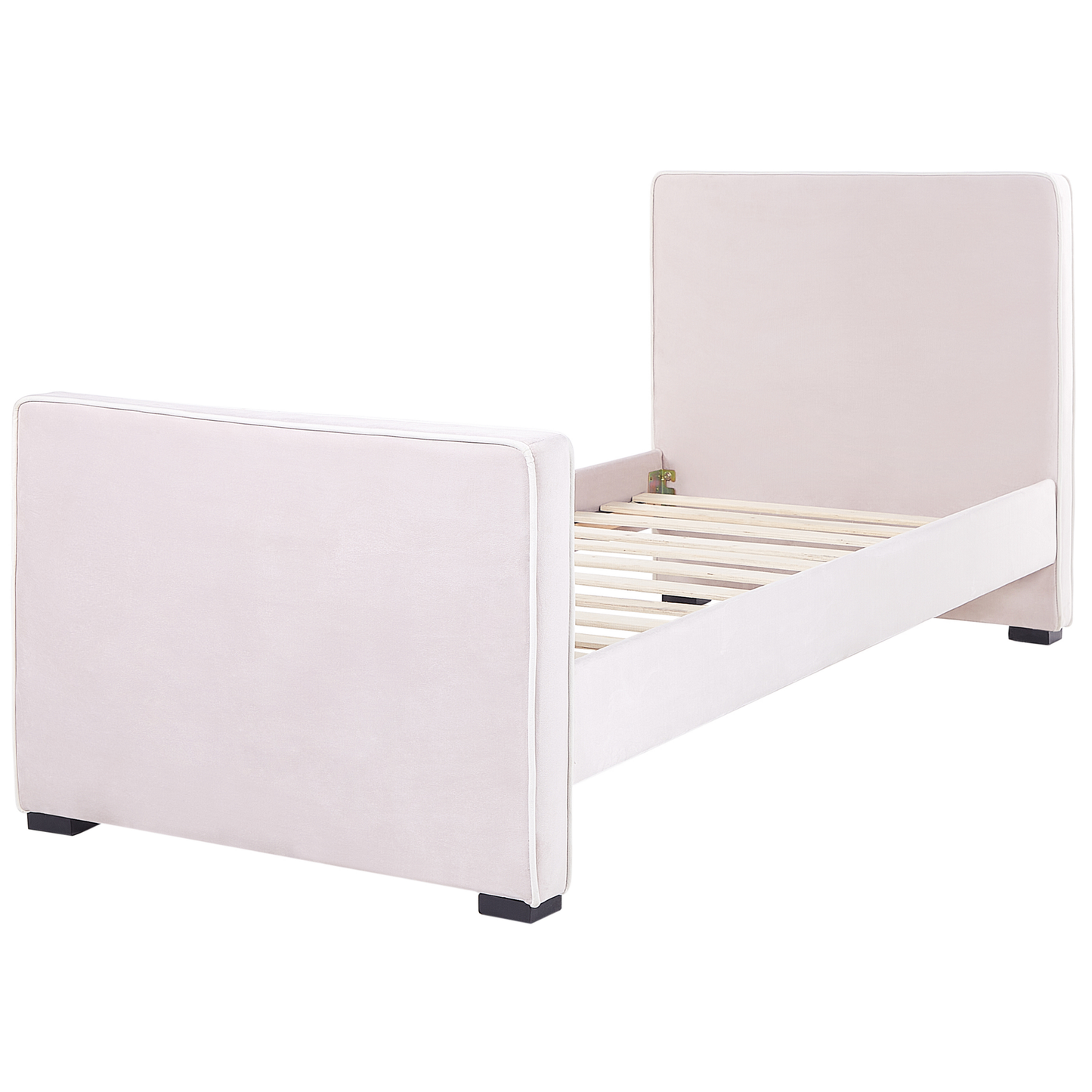 Polsterbett Samtstoff pastellrosa Lattenrost 90 x 200 cm TEENIE