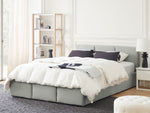 Bett mit Stauraum Samtstoff BOUSSE 140 x 200 cm Hellgrau