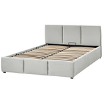 Bett mit Stauraum Samtstoff BOUSSE 140 x 200 cm Hellgrau