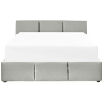 Bett mit Stauraum Samtstoff BOUSSE 140 x 200 cm Hellgrau