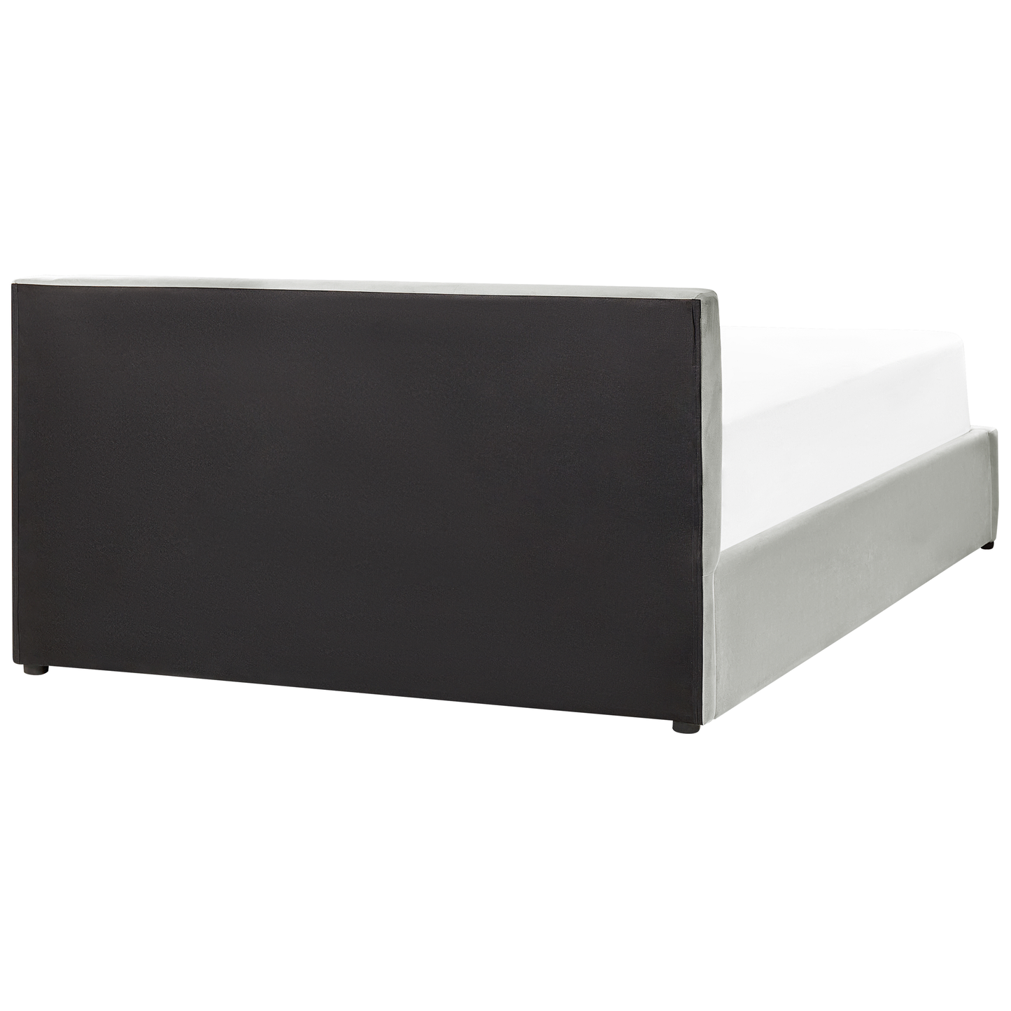 Bett mit Stauraum Samtstoff BOUSSE 140 x 200 cm Hellgrau