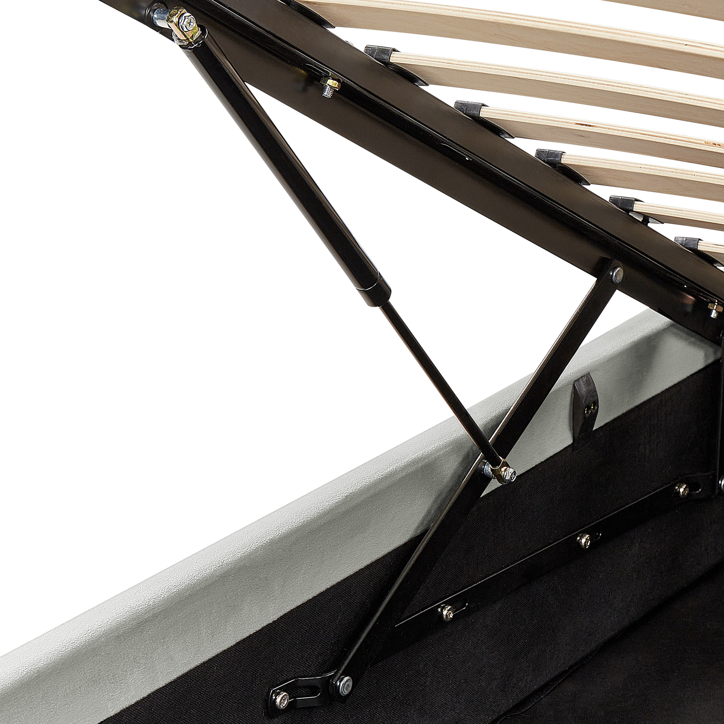 Bett mit Stauraum Samtstoff BOUSSE 140 x 200 cm Hellgrau