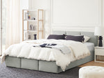 Bett mit Stauraum Samtstoff BOUSSE 160 x 200 cm Hellgrau