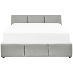 Bett mit Stauraum Samtstoff BOUSSE 160 x 200 cm Hellgrau
