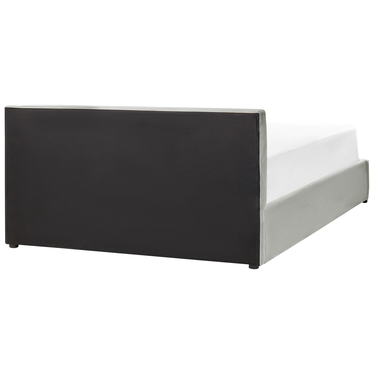 Bett mit Stauraum Samtstoff BOUSSE 160 x 200 cm Hellgrau