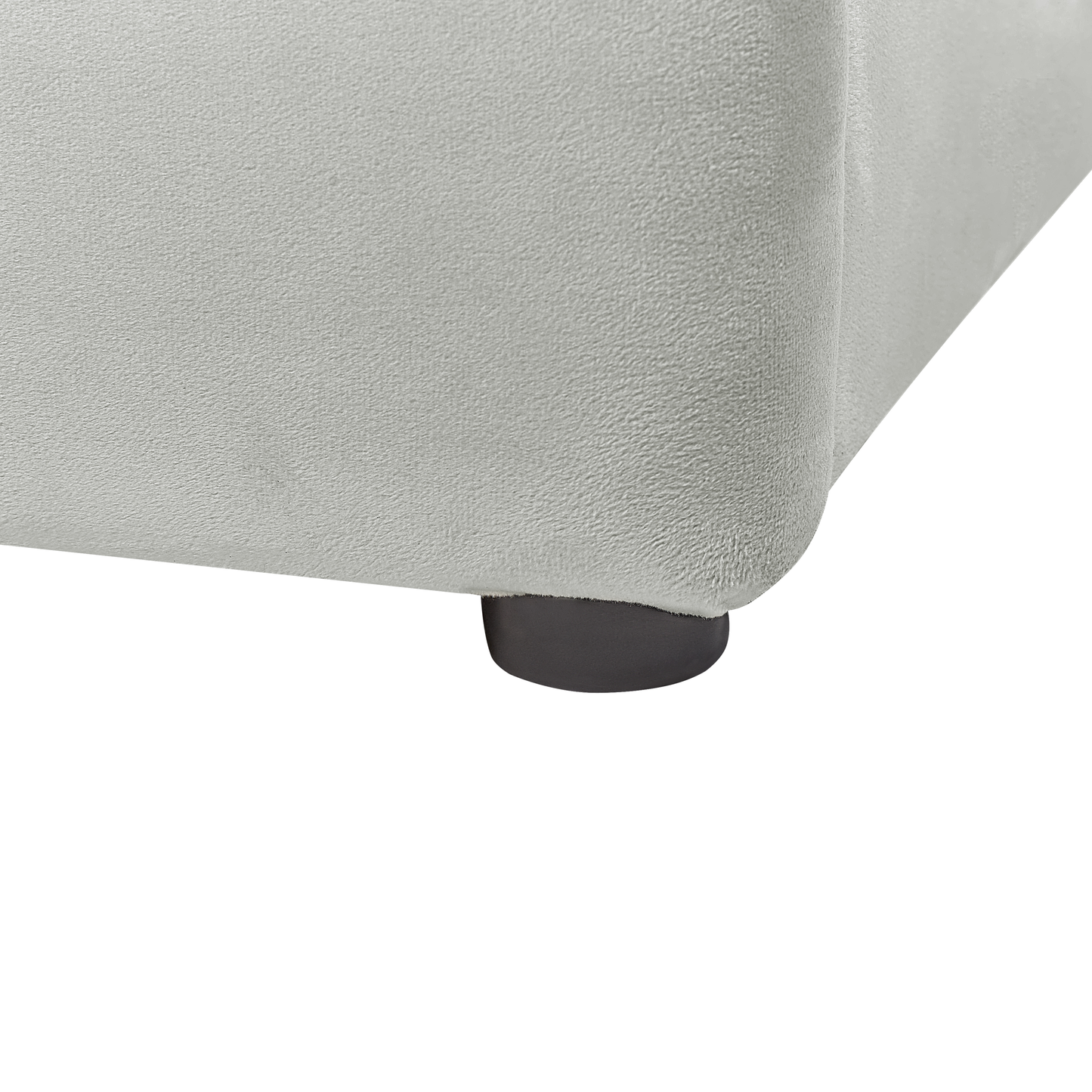 Bett mit Stauraum Samtstoff BOUSSE 160 x 200 cm Hellgrau