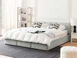 Bett mit Stauraum Samtstoff BOUSSE 180 x 200 cm Hellgrau