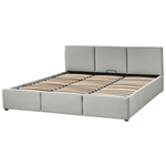 Bett mit Stauraum Samtstoff BOUSSE 180 x 200 cm Hellgrau