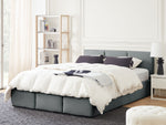 Bett mit Stauraum Samtstoff BOUSSE 140 x 200 cm Dunkelgrau