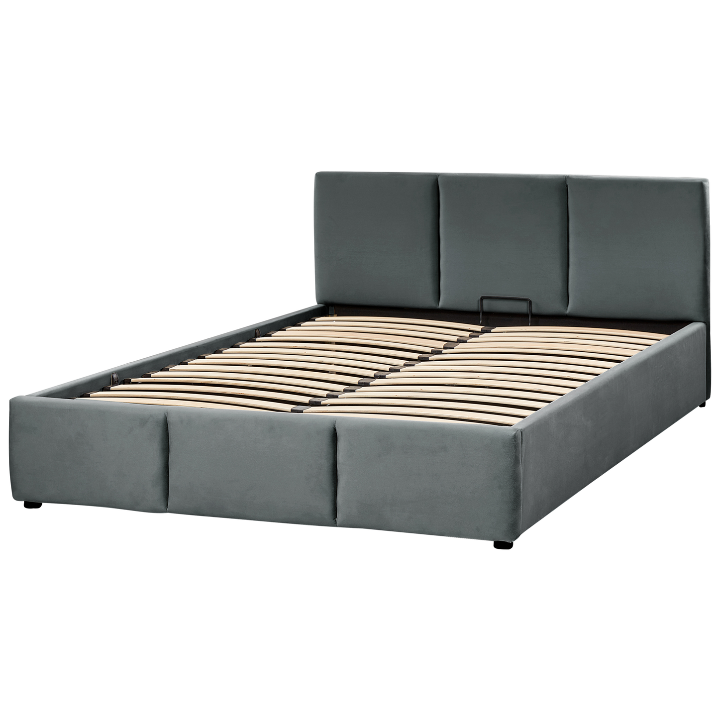 Bett mit Stauraum Samtstoff BOUSSE 140 x 200 cm Dunkelgrau