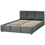 Bett mit Stauraum Samtstoff BOUSSE 140 x 200 cm Dunkelgrau