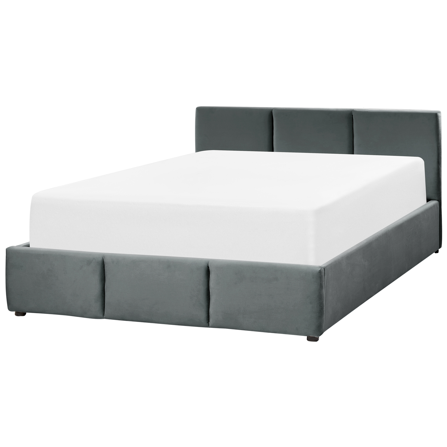 Bett mit Stauraum Samtstoff BOUSSE 140 x 200 cm Dunkelgrau