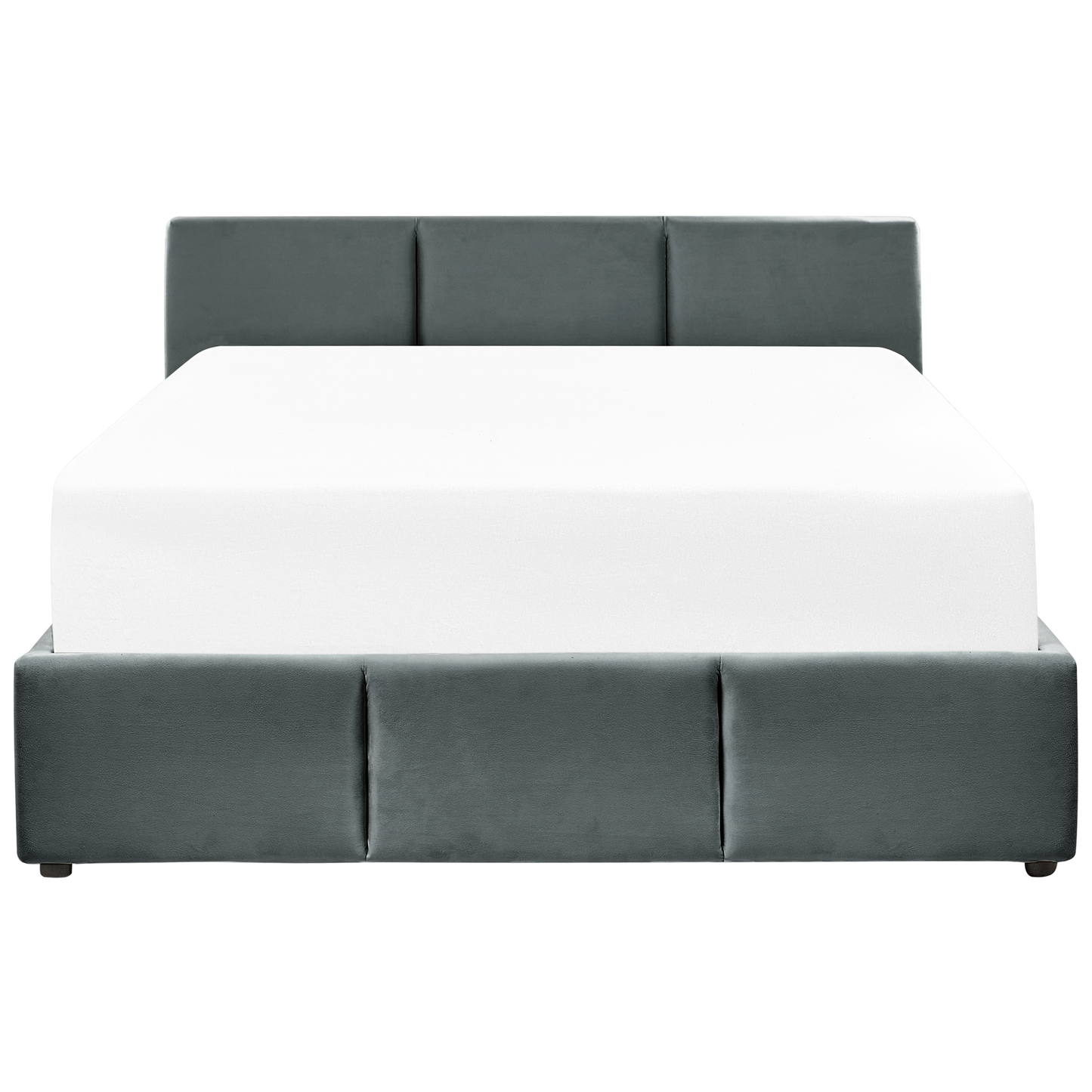 Bett mit Stauraum Samtstoff BOUSSE 140 x 200 cm Dunkelgrau