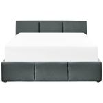 Bett mit Stauraum Samtstoff BOUSSE 140 x 200 cm Dunkelgrau