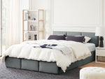 Bett mit Stauraum Samtstoff BOUSSE 160 x 200 cm Dunkelgrau