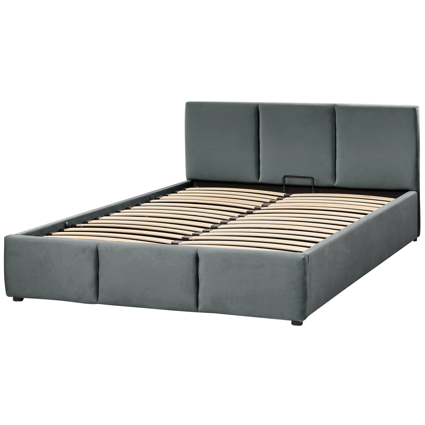 Bett mit Stauraum Samtstoff BOUSSE 160 x 200 cm Dunkelgrau