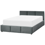 Bett mit Stauraum Samtstoff BOUSSE 160 x 200 cm Dunkelgrau