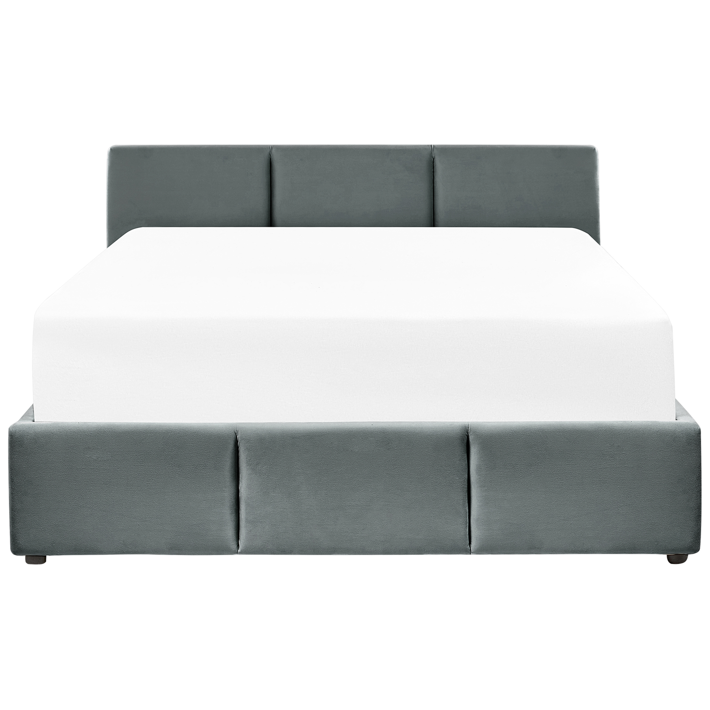 Bett mit Stauraum Samtstoff BOUSSE 160 x 200 cm Dunkelgrau