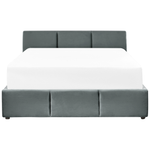 Bett mit Stauraum Samtstoff BOUSSE 160 x 200 cm Dunkelgrau