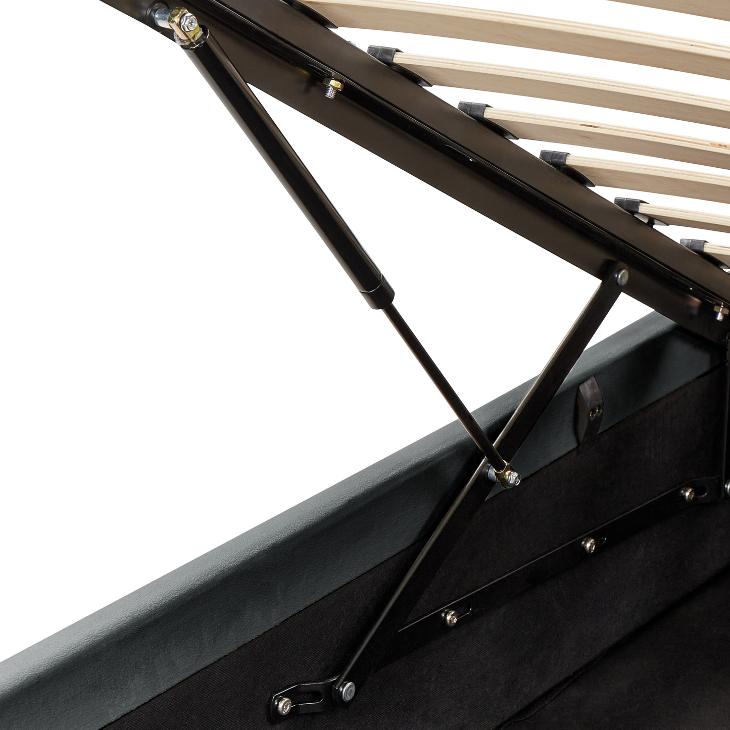 Bett mit Stauraum Samtstoff BOUSSE 160 x 200 cm Dunkelgrau