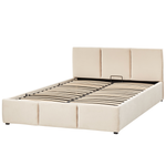 Bett mit Stauraum Samtstoff BOUSSE 140 x 200 cm Hellbeige