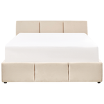 Bett mit Stauraum Samtstoff BOUSSE 140 x 200 cm Hellbeige
