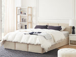 Bett mit Stauraum Samtstoff BOUSSE 160 x 200 cm Hellbeige