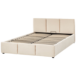 Bett mit Stauraum Samtstoff BOUSSE 160 x 200 cm Hellbeige