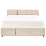 Bett mit Stauraum Samtstoff BOUSSE 160 x 200 cm Hellbeige