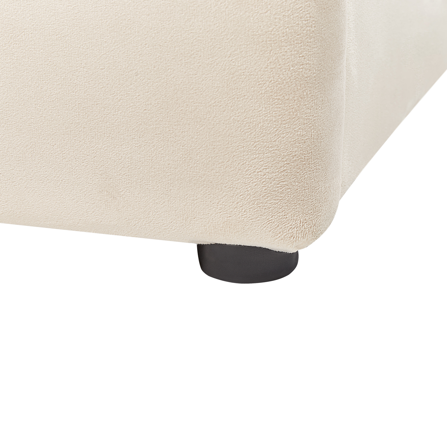 Bett mit Stauraum Samtstoff BOUSSE 160 x 200 cm Hellbeige