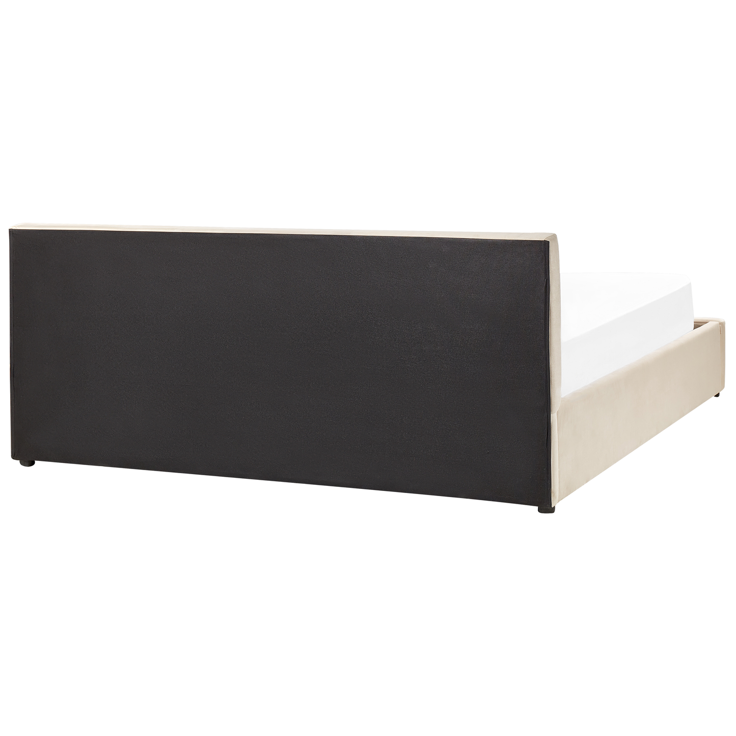 Bett mit Stauraum Samtstoff BOUSSE 180 x 200 cm Hellbeige