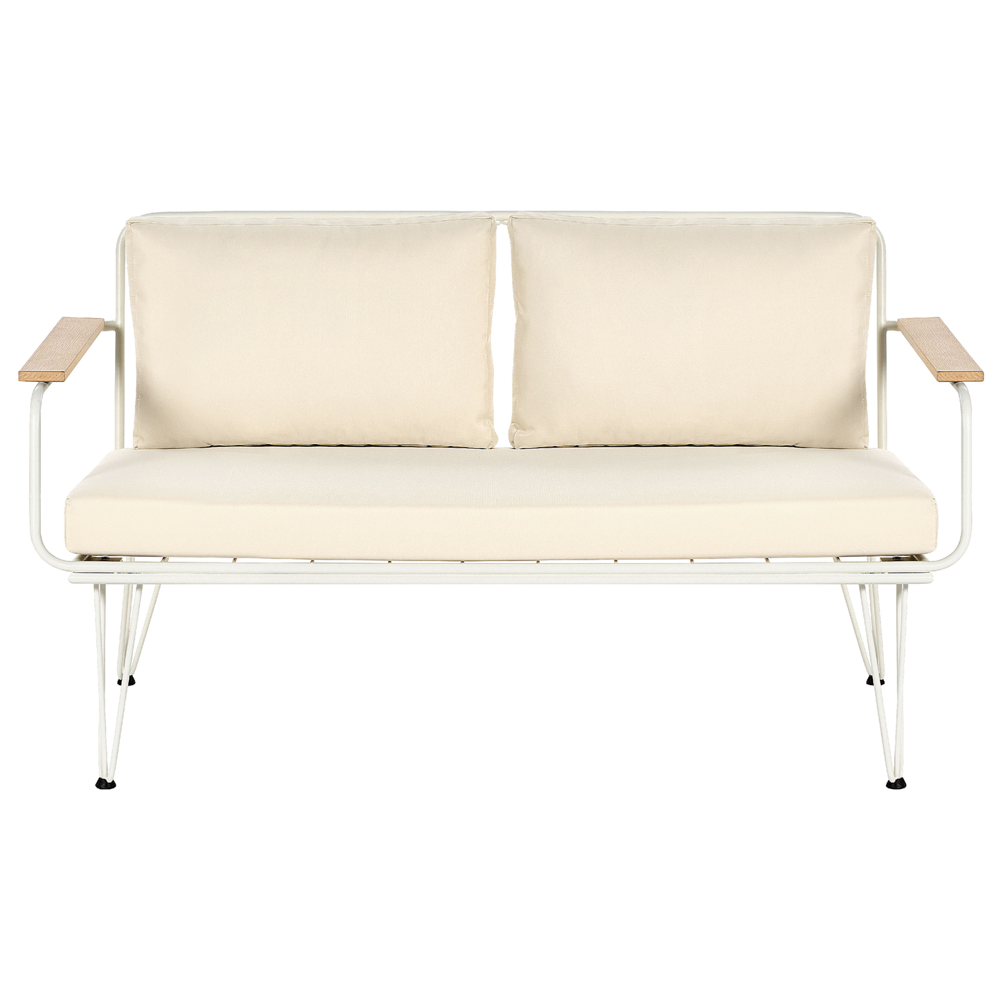 Lounge Set mit Tisch 4-Sitzer MONTESILVANO Metall Hellbeige
