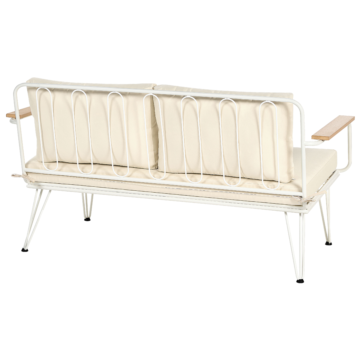 Lounge Set mit Tisch 4-Sitzer MONTESILVANO Metall Hellbeige