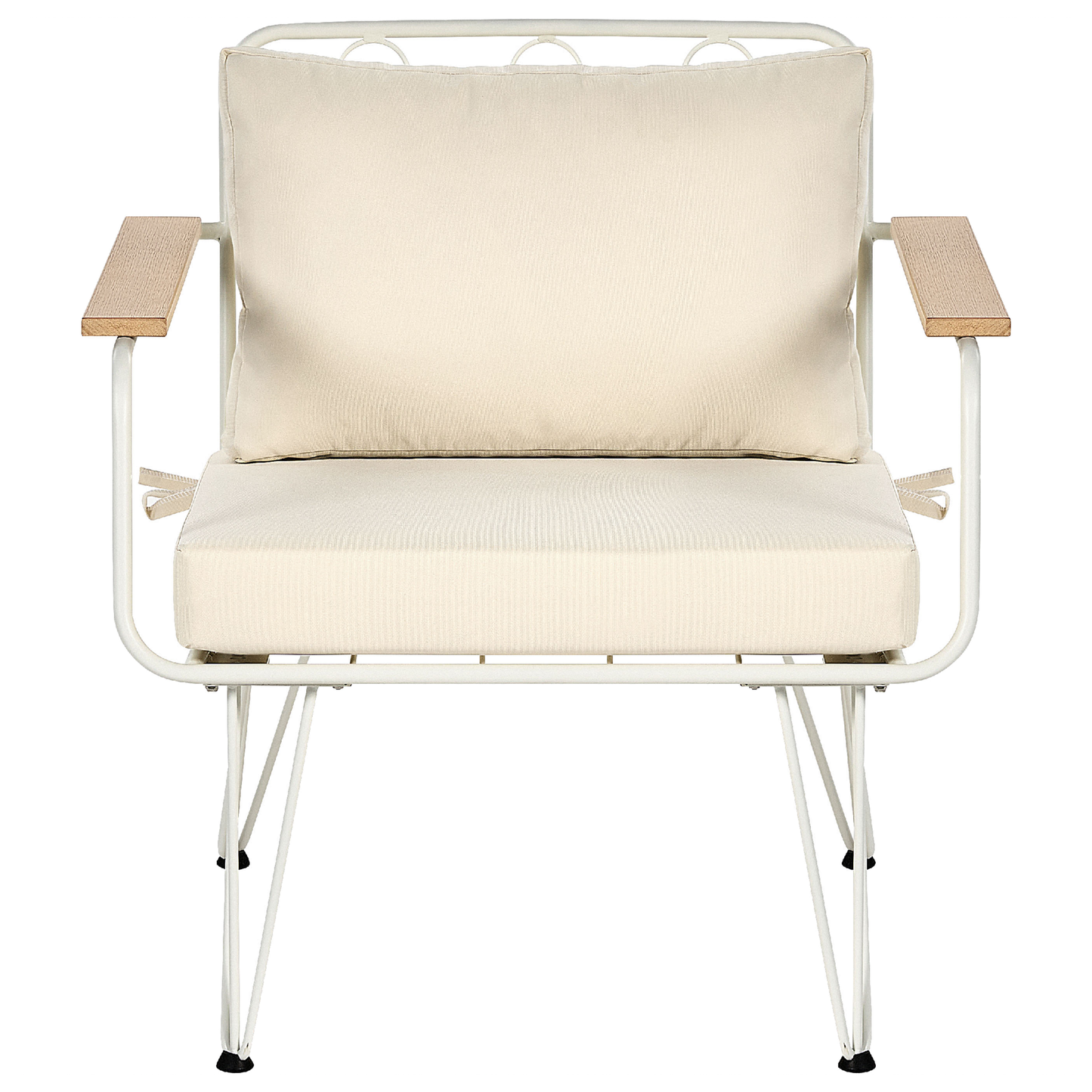Lounge Set mit Tisch 4-Sitzer MONTESILVANO Metall Hellbeige