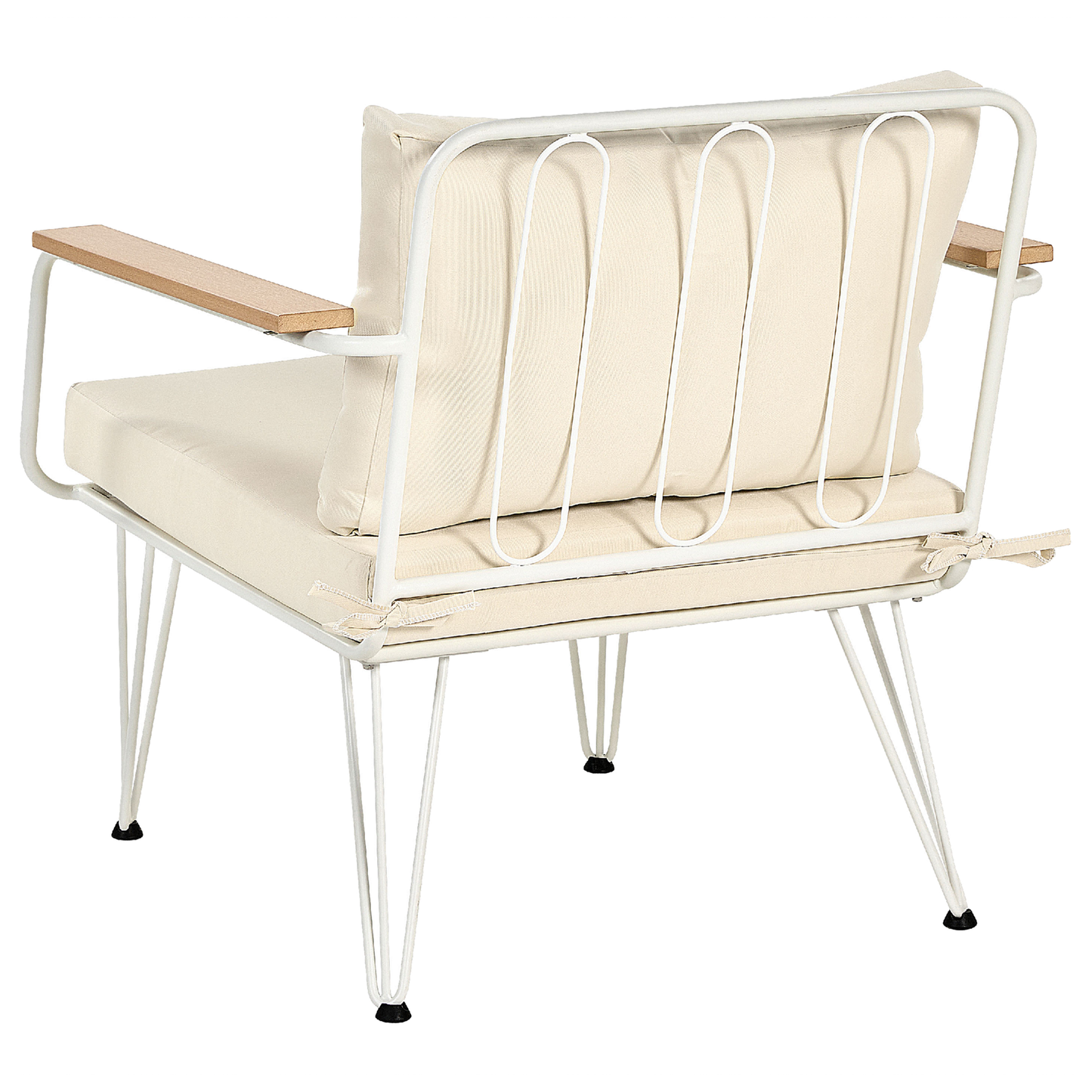 Lounge Set mit Tisch 4-Sitzer MONTESILVANO Metall Hellbeige