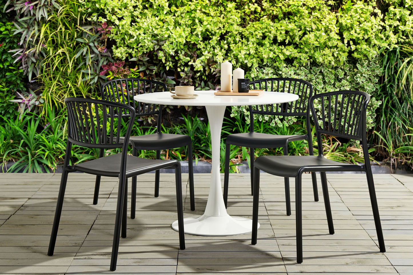 Gartenstuhl 4er Set GELA Schwarz